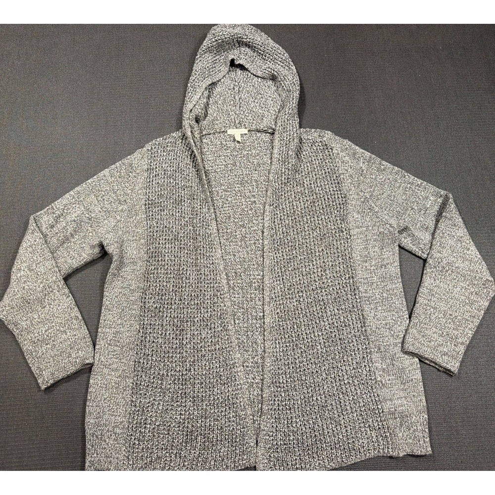 Eileen Fisher Peruvian Organic Cotton Hooded Cardigan Women's Size XL Gray